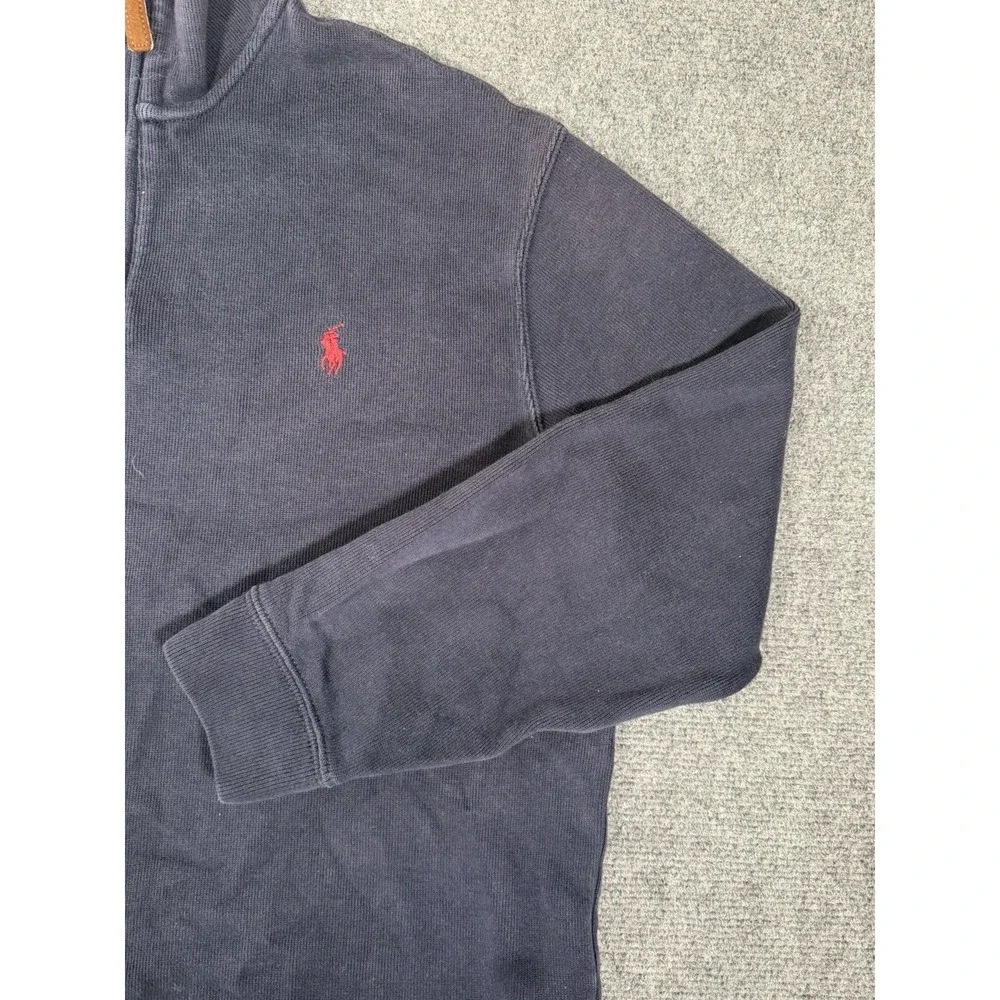 Polo Ralph Lauren Sweater‎ Mens Medium Navy Blue 1/4 Zip Pullover